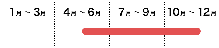 葉茎菜類　小松菜の採れごろ　５月中旬から１２月初旬ごろ